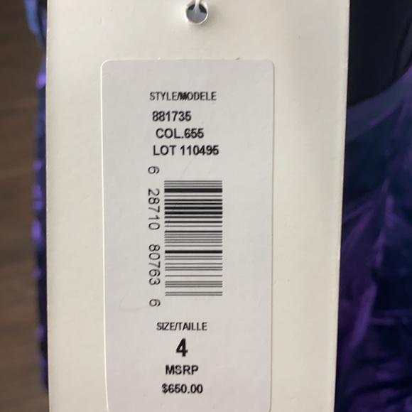 Theia Navy Blue & Purple Dress - Picture 6 of 7